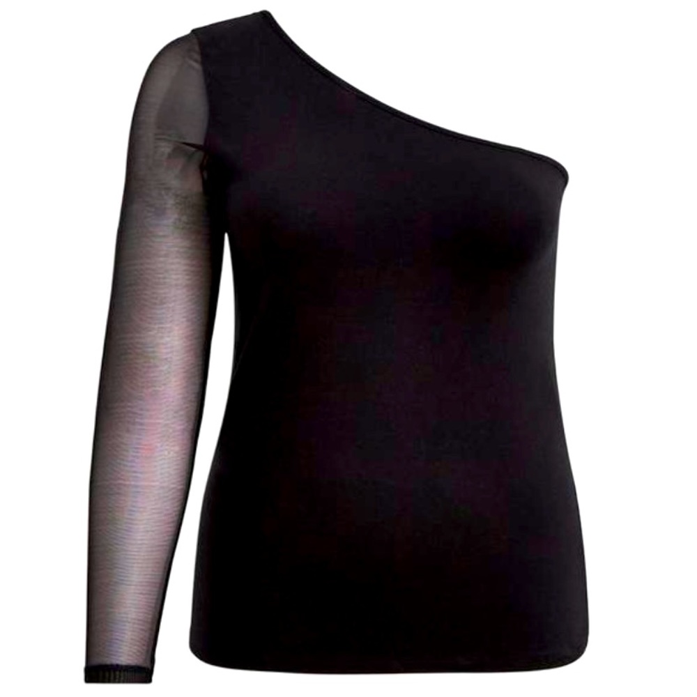 Torrid Foxy One Shoulder Mesh Sleeve Top, Size 3